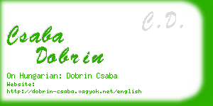 csaba dobrin business card